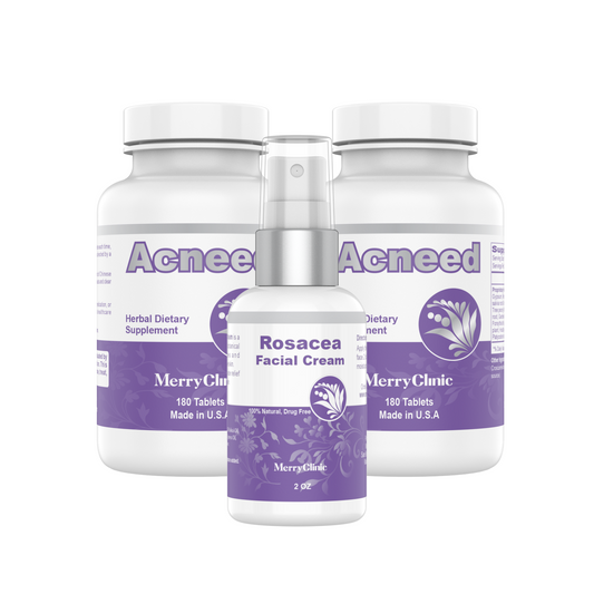 褪红组合: 2 瓶清痘灵片+1 瓶褪红润肤膏 Rosacea Solution (2 Tablet + 1 Cream)